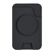 GJX for Magsafe Phone Grip, Compatible with Magsafe Wallet, Soft Magnetic Finger Grip, with 3 Card Holder for Iphone, Wallet Black Magnetic Wallet for Iphone Magsafe