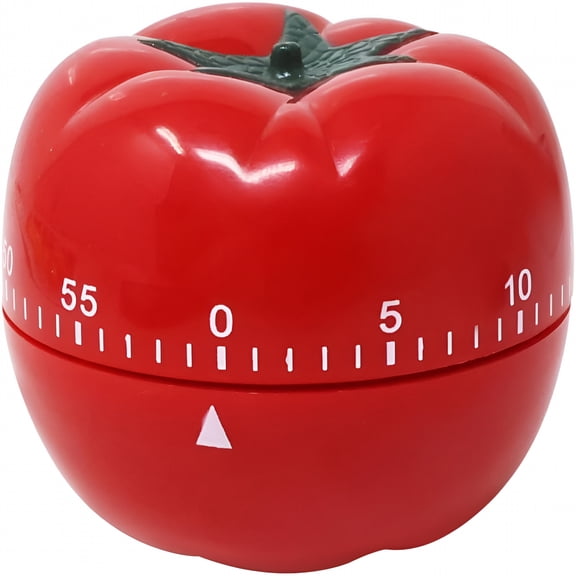 GJX Manual Mechanical Tomato Timer - Ring Alarm Kitchen Timer for Cooking Study Gym Countdown Clock Red