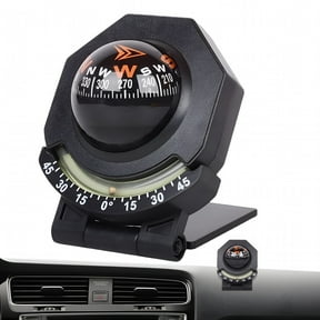 GJX Marine Compass for Boats and Cars, Portable Dashboard Navigation Tool with Glow-In-The-Dark Dial, 180 Degree Adjustable Mount and Built-In Slope Meter