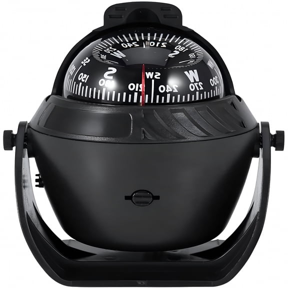 GJX Marine Compass with LED Light, Dashboard Boat Navigation Compass, Pivoting Explorer Compass for Car and Automotive, Black
