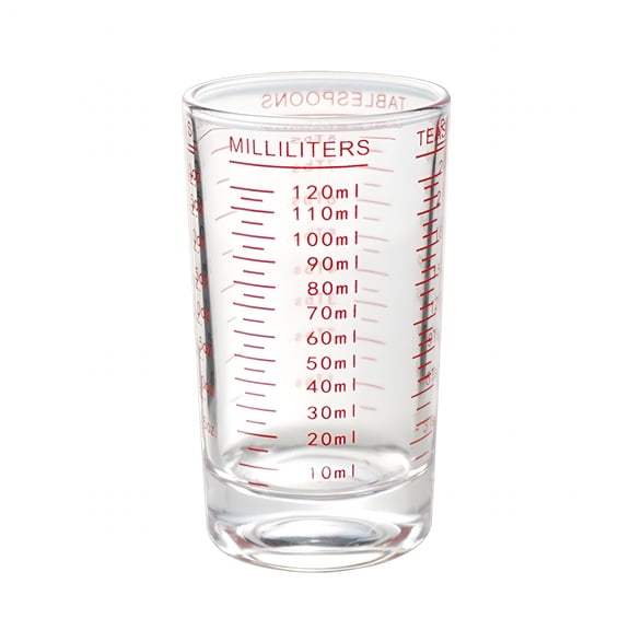 GJX Measuring Cup 4 Ounce/120Ml Shot Glass Liquid Heavy High Espresso Glass Cup (Red)