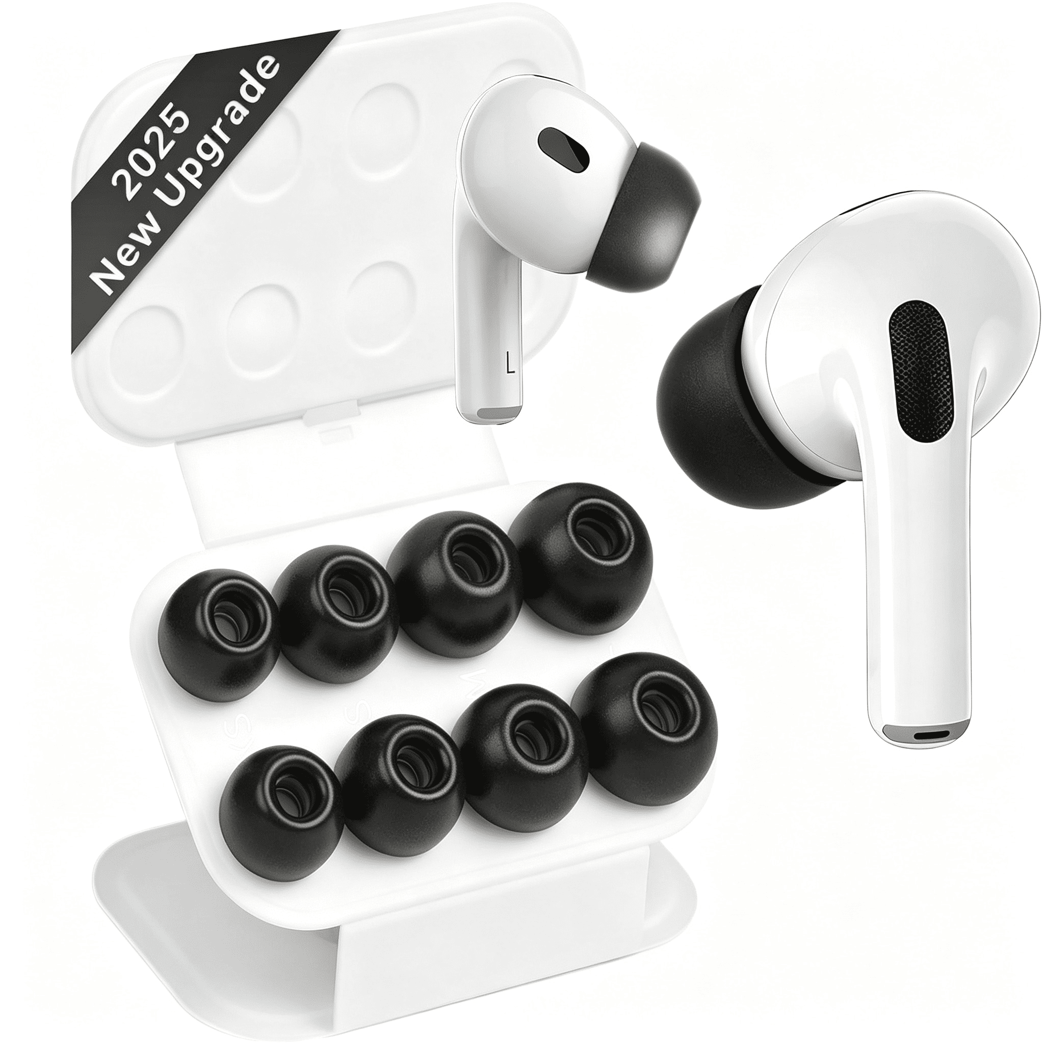 GJX Memory Foam Replacement Ear Tips for Pro 1 & 2 Gen,Ultra Soft Noise Cancelling Earbud Tips,Secure Non-Slip Fit,Pain-