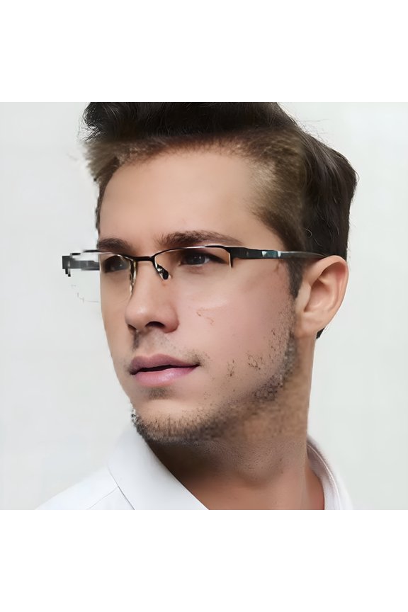 Men Blue Light Blocking Glasses Half Frame Clear View Strong Hinge Transparent Eye Protection Bluelight Glasses Spectacles Eyewear Blue Light Glasses Clear