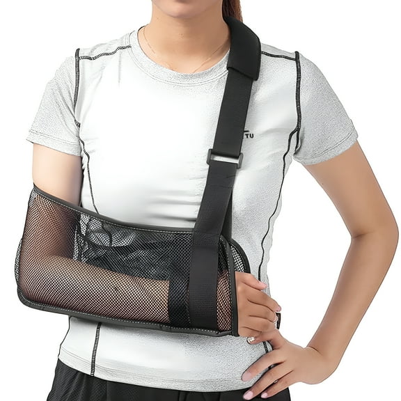 GJX Mesh Arm Shoulder Sling Medical Shoulder Immobilizer for Shower Adjustable Arm Brace for Torn Rotator Cuff Injury-Right Left Arm for Men Women-Shower Sling for Elbow