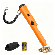 GJX Metal Detector Pinpointer,Professional Waterproof with 9V Battery High Sensitivity 360  Detection Handheld Pin Pointer Wand,Search Treasure Pinpointing Finder Probe for Adults&Kids,Orange