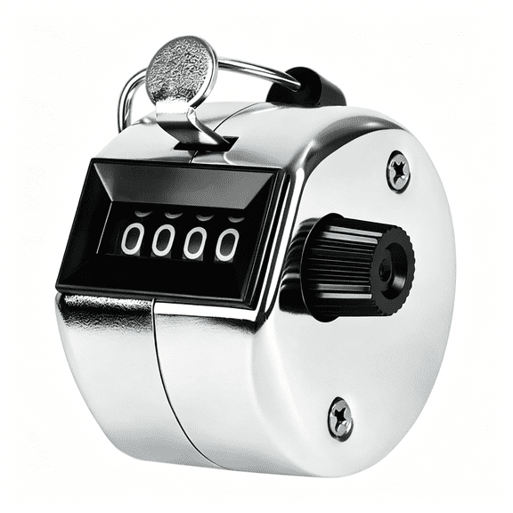 GJX Metal Handheld Tally Counter,Clicker Counter with 4 Digit Display,Hand Mechanical Counter for Counting,Golf,Baseball,Knitting,Coaching,Fishing and Laps