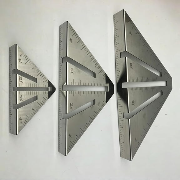GJX Metalworking Miter Square 45 90 and 22.5 Precision Layout Tool,Heavy Duty Miter Square,Metal Working Stainless Steel Angle Measuring Tool for Machinist,Durable Marking Ruler