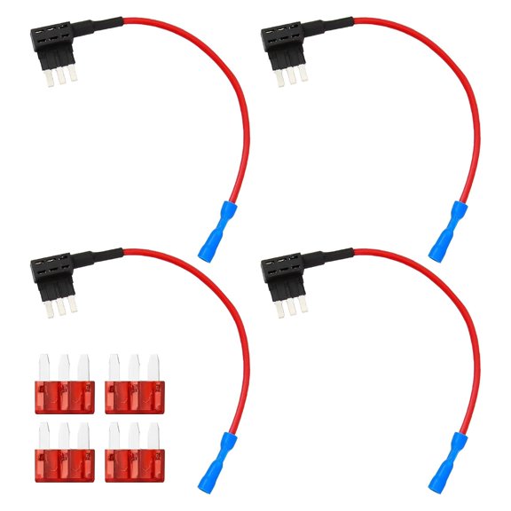 GJX Micro 3 Fuse Tap Add-A-Circuit Adapter(4-Pack) Expandable Blade Style 12V Fuse Holders for Underglow Lights,Interior Leds&Car Accessories-Includes 10A Fuses for Easy Installation