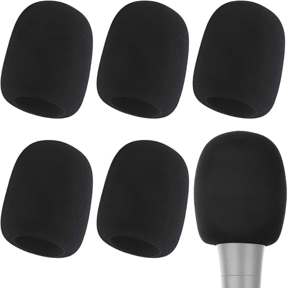 GJX Microphone Cover-Foam Mic Covers Windscreen Suitable for Most Standard Handheld Microphone 6 Pcs