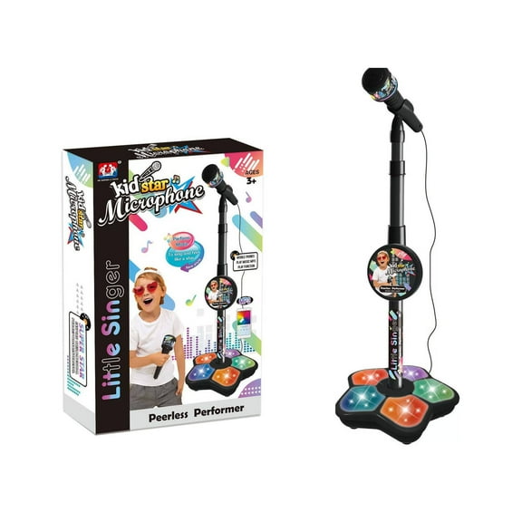GJX Microphone for Singing,Flashing Light Effects Streaming Microphone,Fun for Boys and Girls Karaoke Microphone