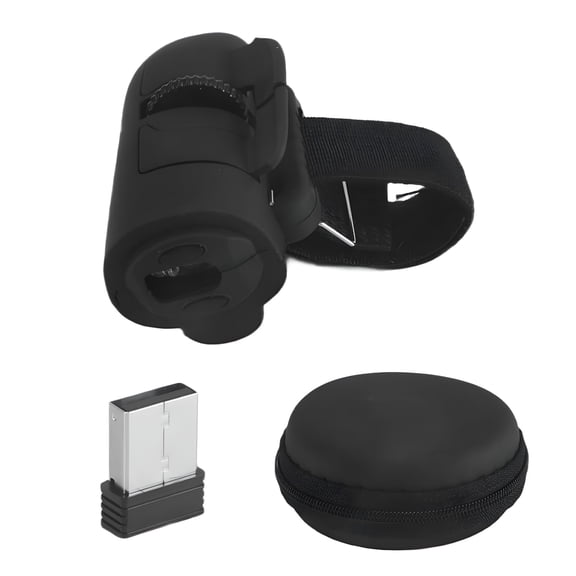 GJX Mini 2.4G Wireless Finger Ring Mouse Ergonomic Handheld Optical Travel Mice,Ergonomic Mouse Wireless (Black)