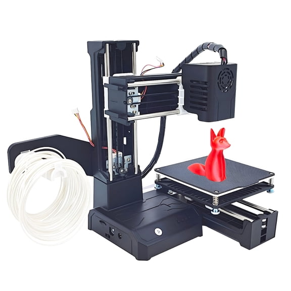 GJX Mini 3D Printer for Kids & Beginners - Fully Assembled Desktop 3D Printer with Auto-Leveling, Quiet Operation & 100X100X100Mm Build Size, for Home, School & Creative Projects (Black)