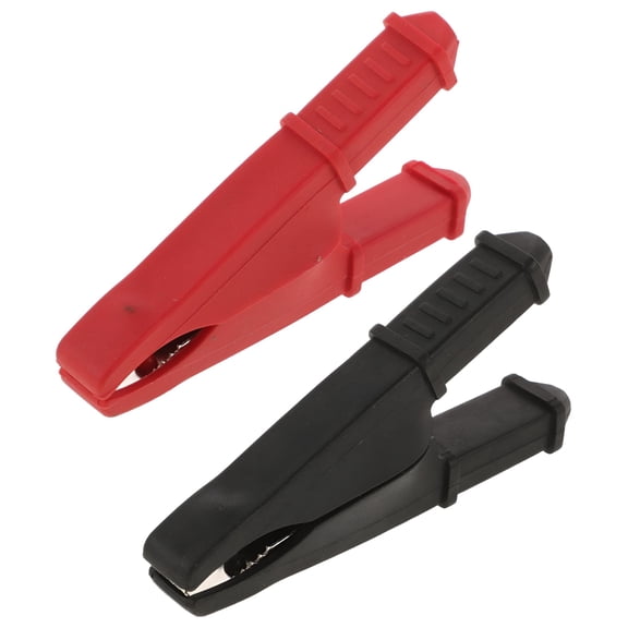 GJX Mini Alligator Clips 2 Pack, 30A Electrical Test Clamps with Serrated Jaws, Metal Battery Connectors for DIY Circuits, Soldering, Hobby Projects, 1000V Max