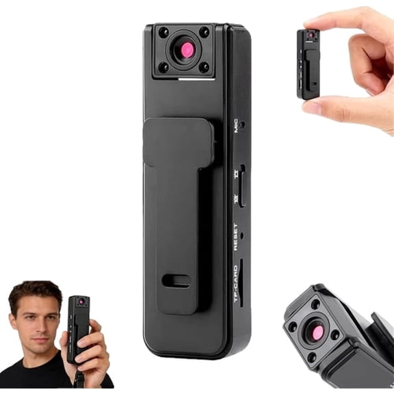 GJX Mini Body Camera,Wearable Clip-On Video Recorder with 180 Rotatable Lens,Infrared Night Vision,Hd Stabilization,5H Battery Life,Portable Body Cam for Sports
