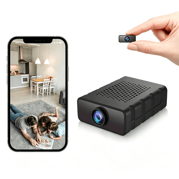GJX Mini Camera Nanny Cam for Home-Wifi Security Camera with Free Cloud Storage,Baby Monitor Pet Camera with Motion Detection,Night Vision,App Control,With No Wifi Mode(Black)