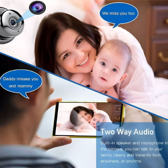 GJX Mini Camera Spy Camera with Audio, Home Surveillance Camera, Two-Way Voice and Video Call, 1080P HD Infrared Night Vision Motion Detection Reminder, for Home Car Indoor Outdoor Security