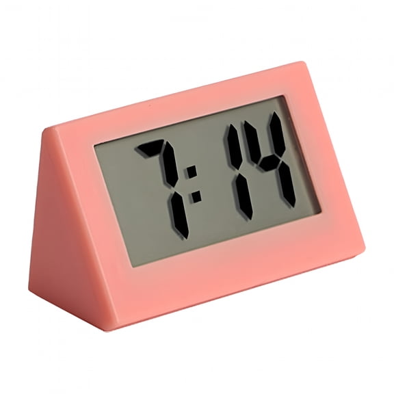 GJX Mini Clock LED Screen Bedside 24H Digital Electronic Clocks Plastic Battery Operated Household Pocket Office Calendar Orange Red