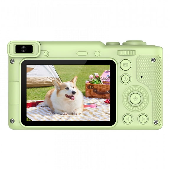 GJX Mini Digital Camera 2.4" FHD (1080P) 8x Digital Zoom 40 MP with Bracket, Green