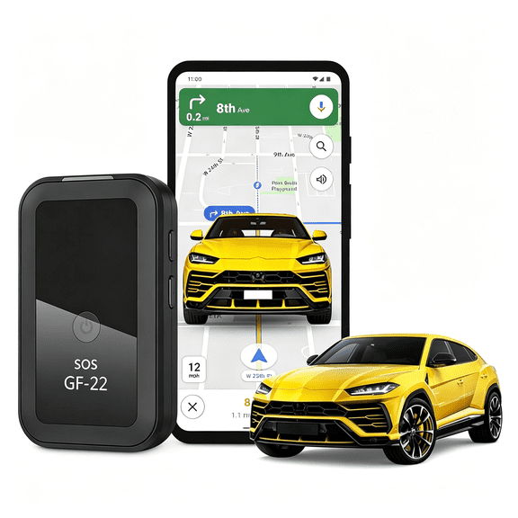 GJX Mini Gps Tracker for Vehicles,Pets & Luggage \U2013 Real Time Hidden Magnetic Car Tracker Device \U2013 Wireless Gps Locator with Voice Recording & Easy Setup