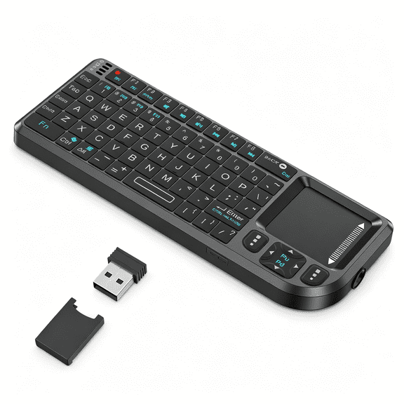 GJX Mini Keyboard with Touchpad,Mini Bluetooth Keyboard,Ultra-Thin Handheld Wireless Portable,Suitable for Pc/Tablet/Tv/Smartphone,Suitable for Travel,Office and Home Use,Rechargeable