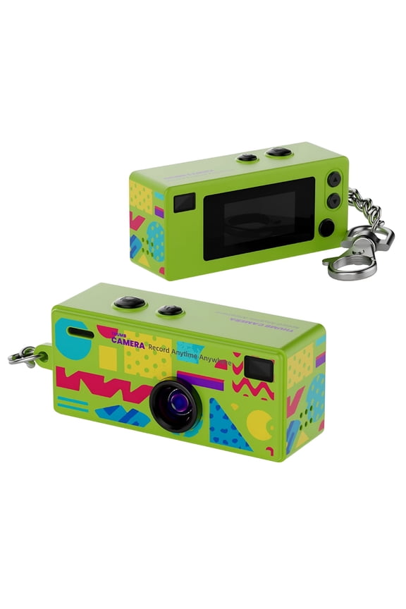 Mini Keychain Digital Camera,1984 Retro Portable Thumb Camera,1080P HD,Mini Digital Camera for Travel and Vlog,Pocket Video Recorder,USB-C Charging,Valentines Day Gifts (No TF Card),Green,1 Pack