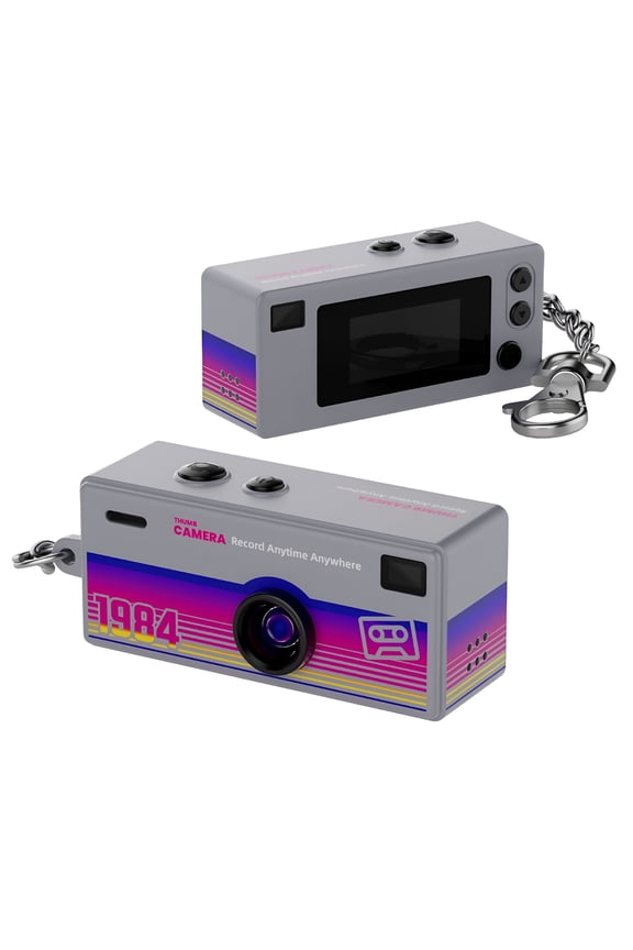 Mini Keychain Digital Camera,Retro Portable Thumb Camera,1080P HD,Mini Digital Camera for Travel and Vlog,Pocket Video Recorder,USB-C Charging,Valentines Day Gifts,Grey,1 Pack