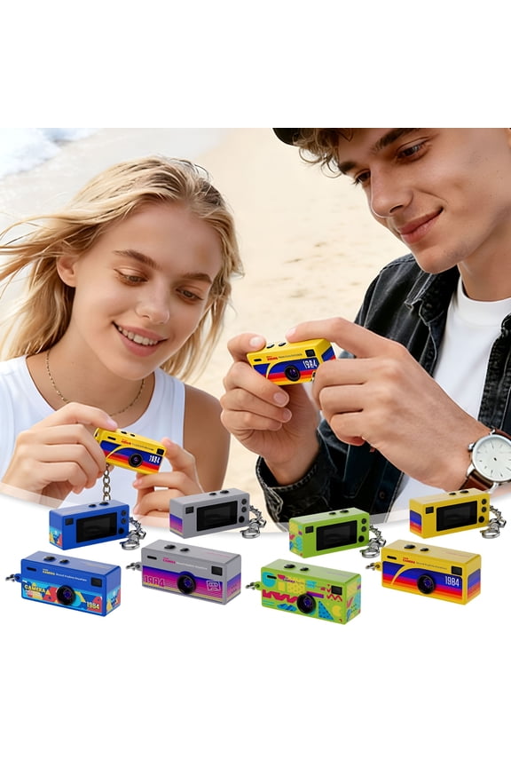 Mini Keychain Digital Camera,Retro Portable Thumb Camera,1080P HD,Mini Digital Camera for Travel and Vlog,Pocket Video Recorder,USB-C Charging,Valentines Day Gifts,Yellow,1 Pack