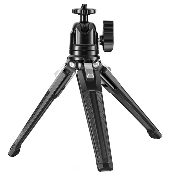 GJX Mini Metal Table Tripod with 360 Ball Head,Supports Vertical Recording and Handle,Portable Travel Tripod with 1/4In Screw for Camera Mobile Phone Action Cam,Max.Load 3 Kg
