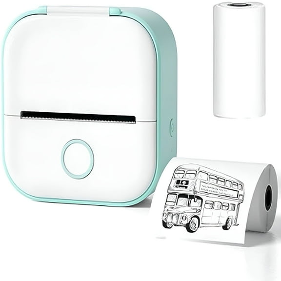 GJX Mini Pocket Printer, Inkless Sticky Note Printer Bluetooth Sticker Printer, Portable Photo Printer Pocket Thermal Printer for DIY Scrapbook (Green)