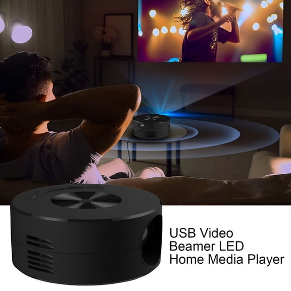 GJX Mini Remote Control Projector for Mobile Phone Built in Speaker LED Home Media Sync Screen USB Video Beamer
