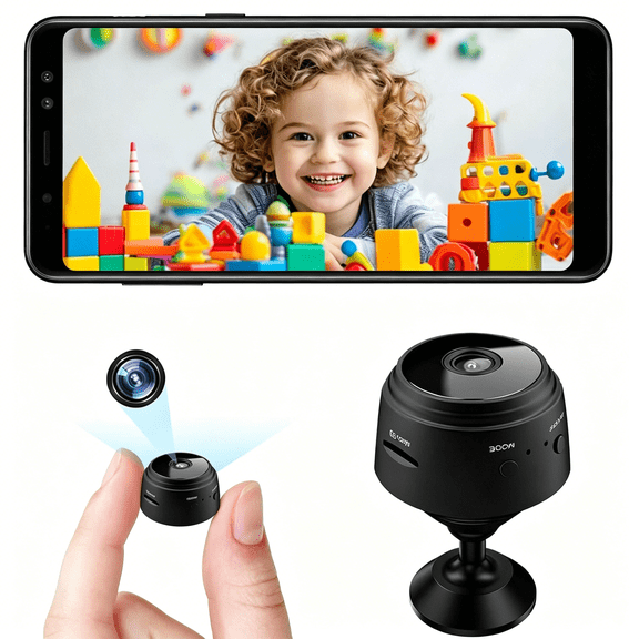 GJX Mini Security Camera, 1080P Hd Wifi Home Indoor Outdoor Camera for Baby/Pet/Nanny, Ip Camera Remote Viewing for Security with Ios,Android Phone App(Video Only)