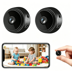 GJX Mini Spy Camera Hidden Camera with Video Samll Room Cam Nanny Cam WiFi Home Security Camera Night Vision Live Feed Playback Phone App Control, 2 Packs