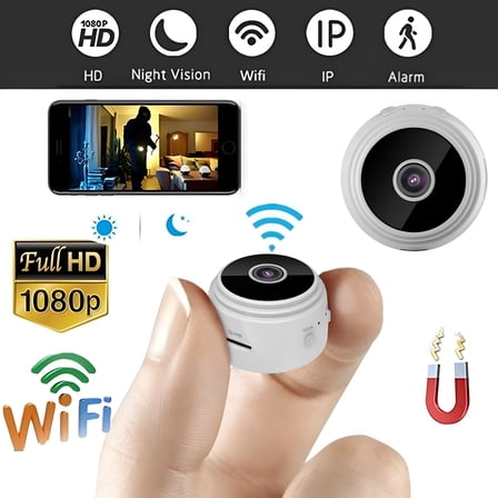 GJX Mini Spy Camera Hidden Wifi Wireless 1080P HD Video Camera with Night Vision Motion Detection Audio Support SD Card for iPhone Android Security Nanny Surveillance