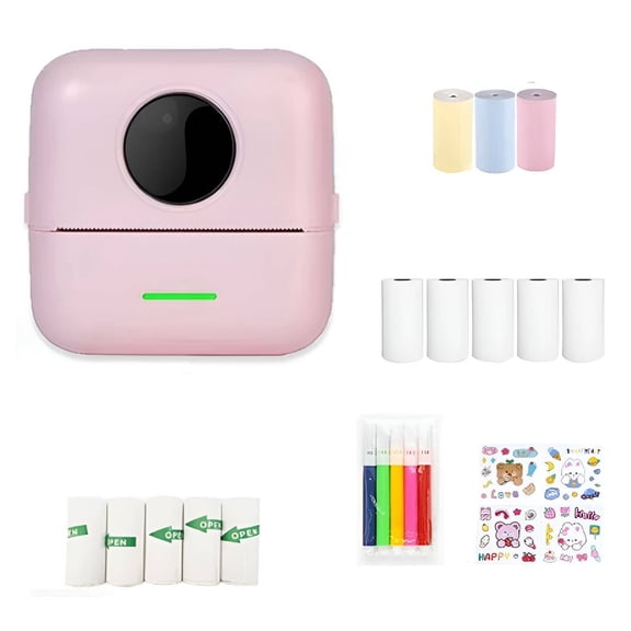 GJX Mini Sticker Maker, Inkless Thermal Printer for Students, Portable Study Aid