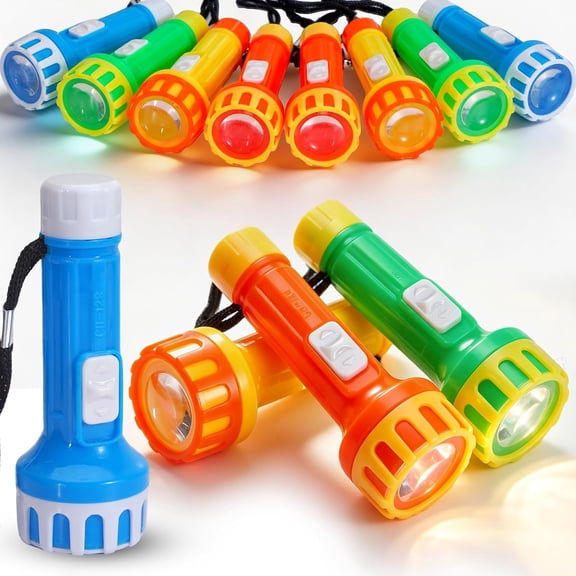 GJX Mini Toy Flashlights Bulk 30 Pack Portable Small Kids Torch with Lanyard&Battery Camping Games Party Favors Goodie Bag Stuffers,Fun Flashlights for Kids
