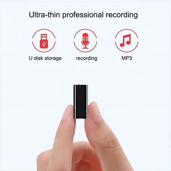 GJX Mini USB Voice Recorder with HD Noise Cancellation, MP3 Player & 96H Audio Storage Capacity