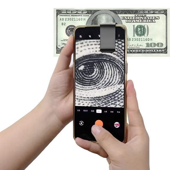 GJX Mobile Phone Microscope Camera 200x Magnification Zoom Lens Portable Clip Pocket for Most iPhone/Android Mobile Phone