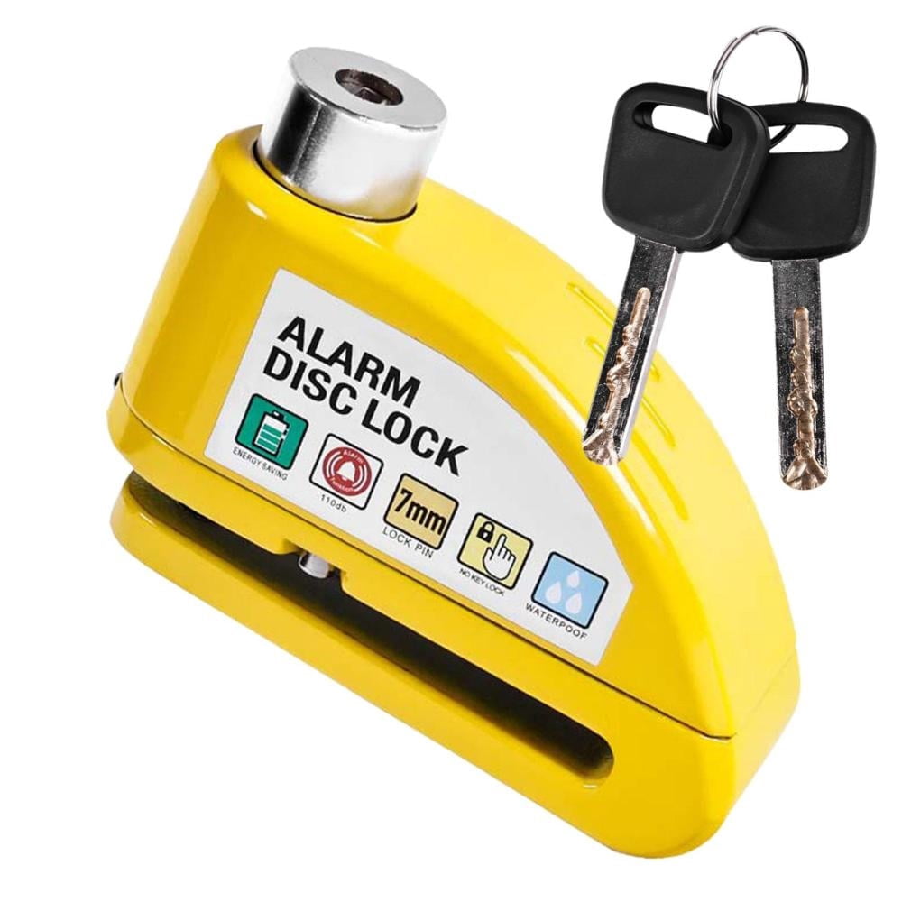 GJX Motorcycle Lock With Alarm | 110dB Alarm Sound Disc Brake Lock, Motorcycle Lock Accessories | Waterproof Brake Lock, For Electric Cars, Motorcycles, Mopeds, Dirt Bikes, Road Bikes, Scooters