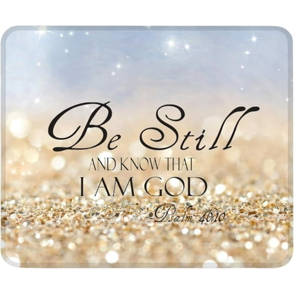 GJX Mouse Pad Non-Slip Rubber Base Computer Mousepad,Be Still and Know That I Am God Inspirational Square Mouse Pads for Laptop Office Home&Gaming,Superb Tracking Accuracy and Smooth Surface