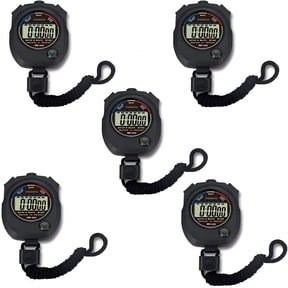 GJX Multi-Function Electronic Digital Sport Stopwatch Timer,Large Display with Date Time and Alarm Function,Suitable for Sports Coaches Fitness Coaches and Referees (5Pack)