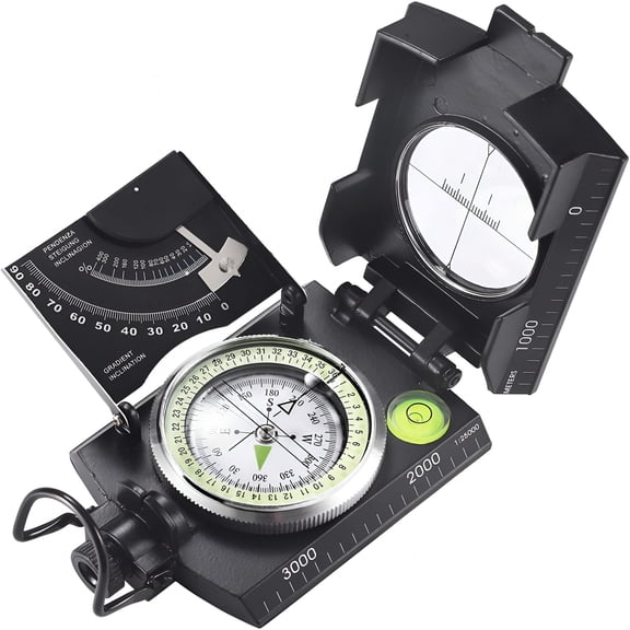 GJX Multifunctional Military Sighting Navigation Compass with Inclinometer | Impact & Waterproof Compass for Hiking, Camping