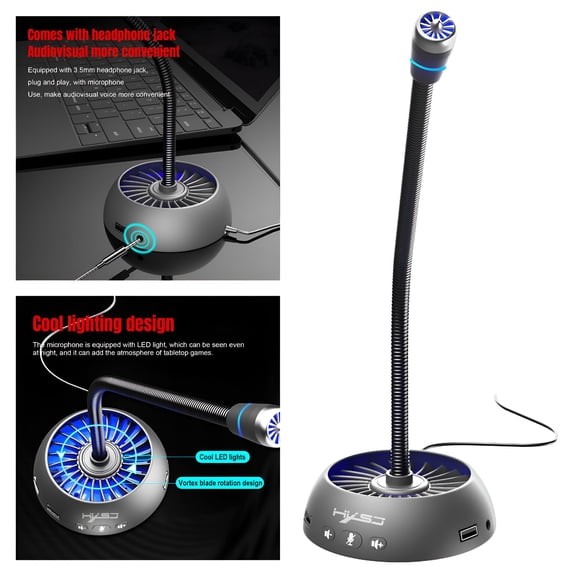 GJX Multifunctional Voice Microphone Speech Recording Mic PC Computer Laptop Notebook Speaker Gaming