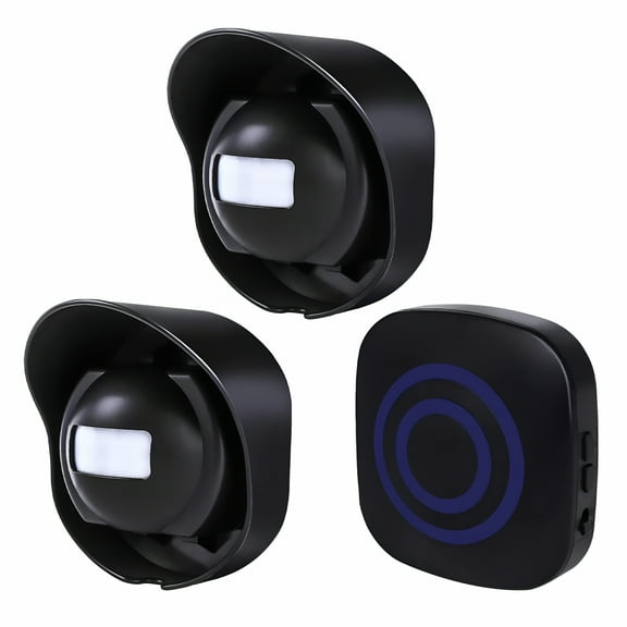 GJX Multifunctional Wireless Driveway Alarm Waterproof Outdoor Motion Sensor Alarm 1 Receiver 2 Transmitters with 38 Chimes 200m/ 656ft Transmission Range for Indoor Outdoor Use
