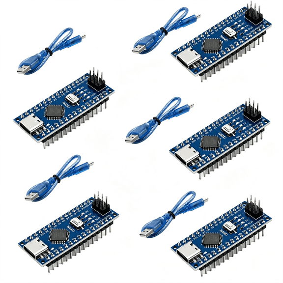GJX Nano V3 Board Compatible Arduino for Diy Projects&Stem-5Pcs Atmega328P 5V 16M Ch340G Microcontroller Kit with Usb-C Cables Support Stem Nano V3 Board Compatible Arduino