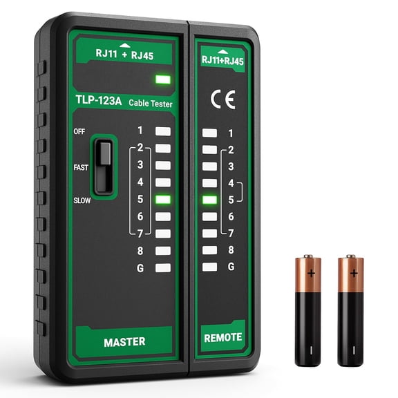 GJX Network Cable Tester for Rj11 Rj45,Ethernet Wire Tool for Cat5/Cat5E/Cat6/Cat6A/Cat7/Utp&Stp,Lan&Tel Continuity Test,Suitable for Cable Maintenance-Green