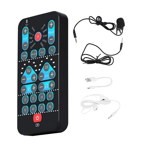 GJX New Live Sound Card Voice Changer | Multifunctional Sound Changer Device with 8 Fixed Sound Effects | Handheld Sound Card | Portable Live Sound Card | Voice Disguiser Plug and Play