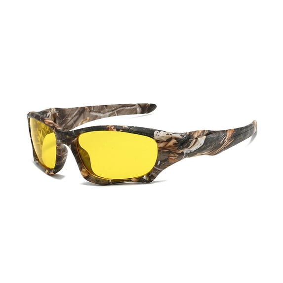 GJX Night Driving Glasses,Enhanced Visibility in Low-Light Conditions Night Vision Glasses,Adjustable Fit Night Driving and Cycling Eyewear for Custom Comfort,Camouflage