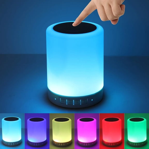 GJX Night Light Bluetooth Speaker, Portable Wireless Bluetooth Speakers, Touch Control Bedside Table Light, Outdoor Speakers Bluetooth, Gifts for Girl, Boy, Baby