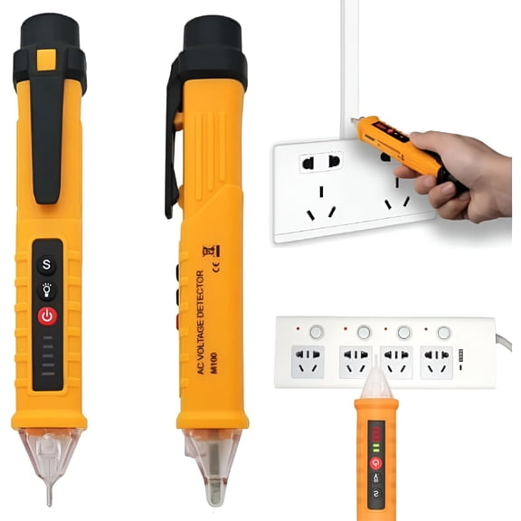 GJX Non-Contact Voltage Detector,AC Voltage Tester 12-1000V with Adjustable Sensitivity with Flashlight and Audible Alarm,Neutral/Phase Wire Test and Detect