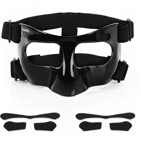 GJX Nose Guard for Broken Nose,Face Shield Masks for Soccer,Basketball,and Other Sports Protect,Adjustable for Kids,Teenagers,and Adults,Suitable for Men and Women